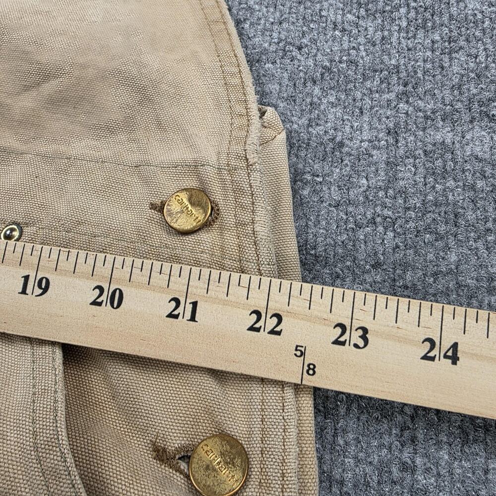 Carhartt Bib Overalls Mens 44x32 Duck Double Knee Distressed R01 BRN Vintage USA - Picture 5 of 16